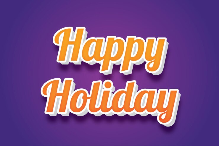 Vector efecto de texto de felices vacaciones