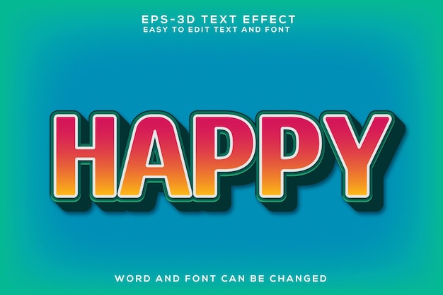 Efecto de texto feliz 3D