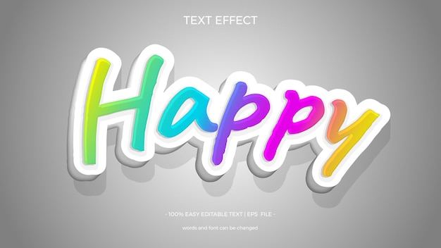 Efecto de texto feliz arcoiris