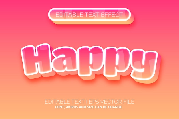 efecto de texto feliz con color pastel