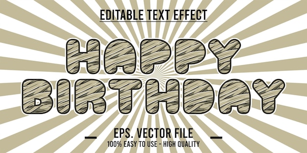 Efecto de texto de feliz cumpleaños