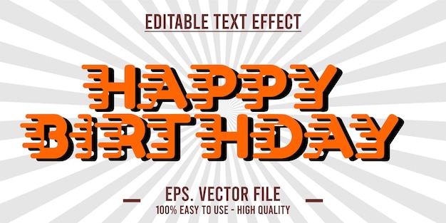 Efecto de texto de feliz cumpleaños
