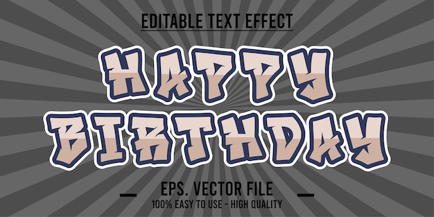 Efecto de texto de feliz cumpleaños