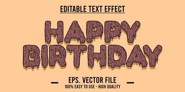 Efecto de texto de feliz cumpleaños
