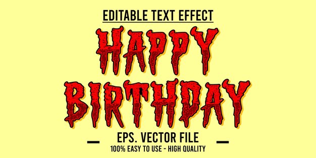Efecto de texto de feliz cumpleaños