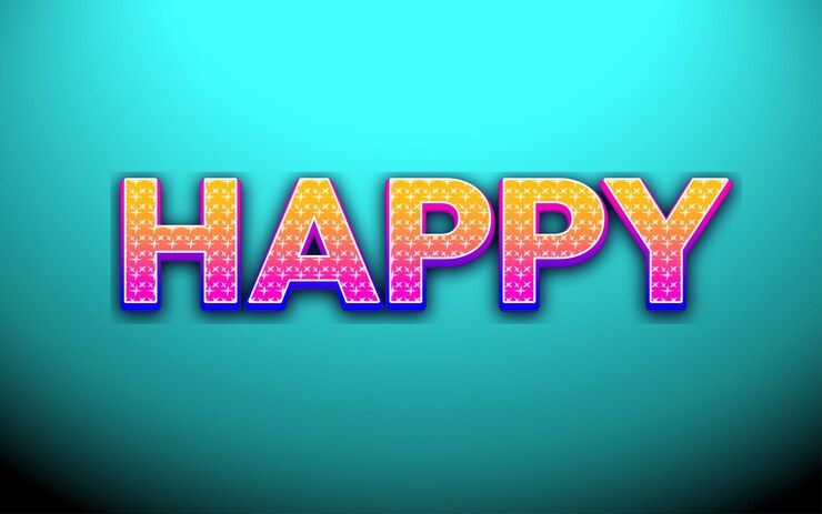 Vector efecto de texto feliz editable