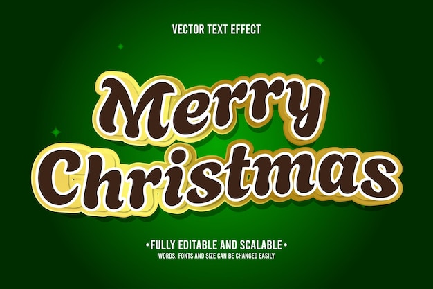 Vector efecto de texto feliz navidad 09