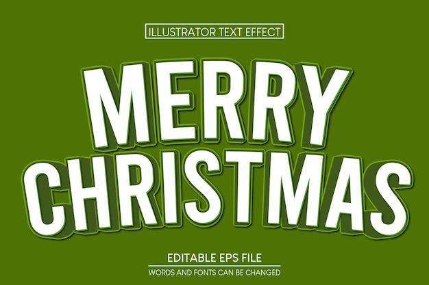 Efecto de texto de Feliz Navidad efecto de texto editable