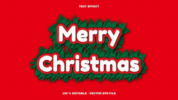 Vector efecto de texto de feliz navidad