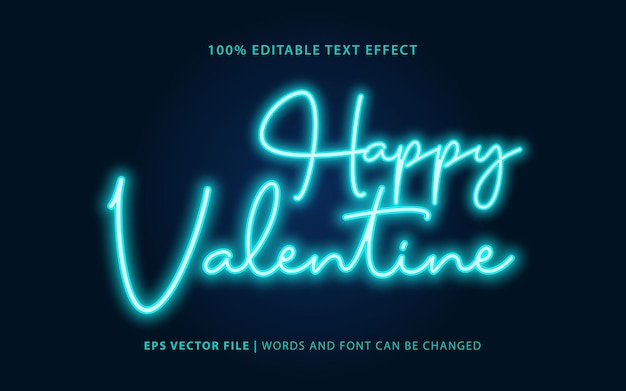 Efecto de texto feliz san valentín editable vector libre