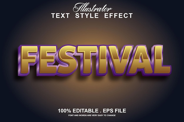 efecto de texto del festival editable