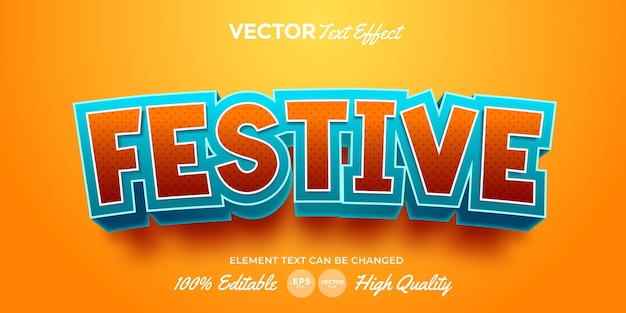 Vector efecto de texto festivo