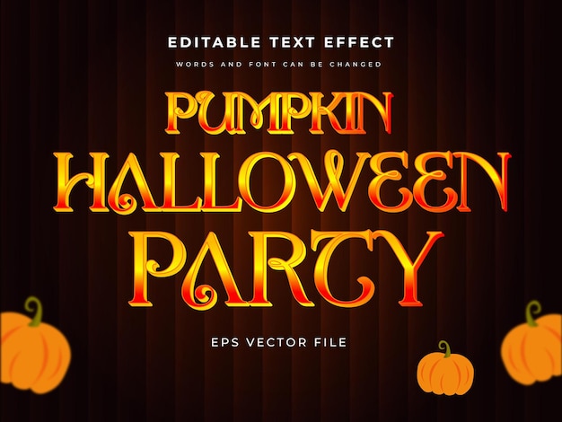 Vector efecto de texto de la fiesta de halloween