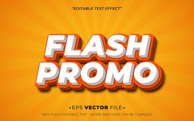 Efecto de texto Flash 3D de promoción vector editable