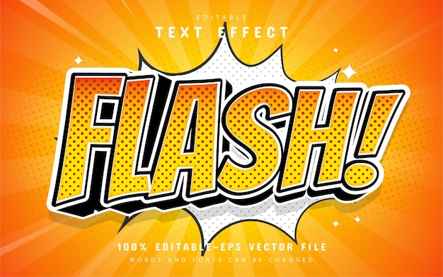 Efecto de texto flash estilo cómic
