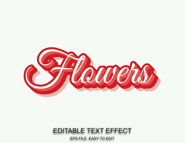 Efecto de texto de flores