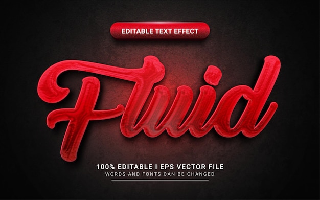 Vector efecto de texto fluido