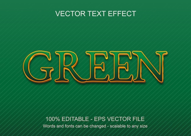 Efecto de texto con fondo verde y pettern en forma de líneas y texto en color dorado