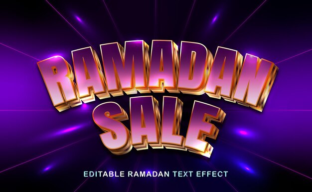 Efecto de texto foturístico de Ramadán