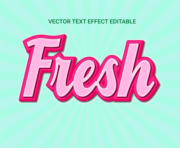 Vector efecto de texto fresco editable