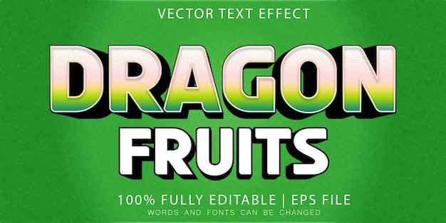 Efecto de texto de fruta del dragón