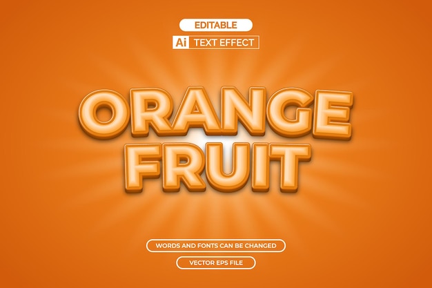 Efecto de texto de fruta naranja