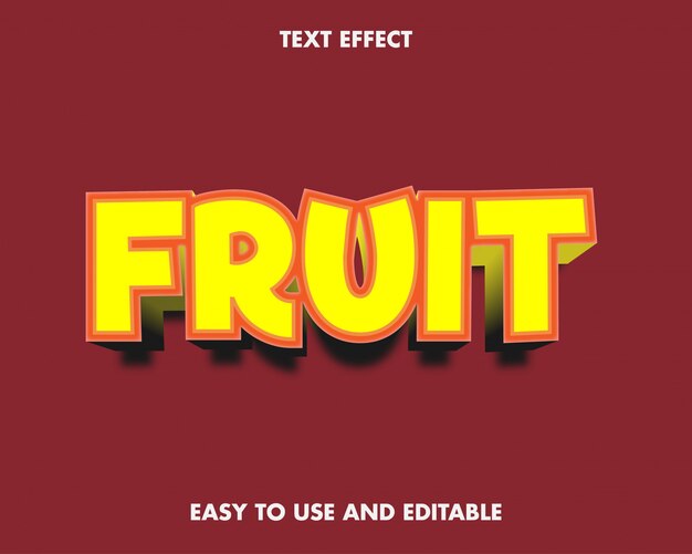 Efecto de texto de fruta