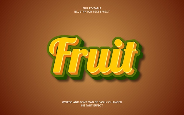 Efecto de texto de frutas