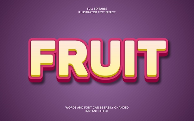 Efecto de texto de frutas
