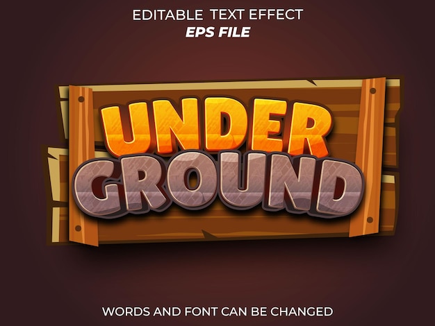 bajo efecto de texto de fuente editable tipografía texto 3d para plantilla vectorial de minería de juegos