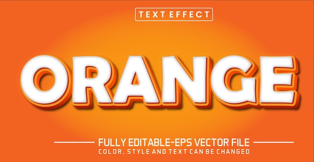 Efecto de texto de fuente naranja editable