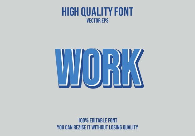 Efecto de texto de fuente de Vector de trabajo