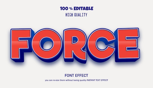 Efecto de texto de fuerza 3d Efecto de mensaje editable