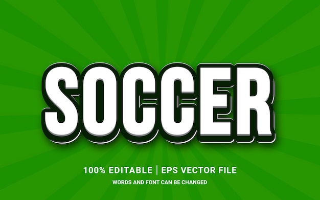 Vector efecto de texto de fútbol editable