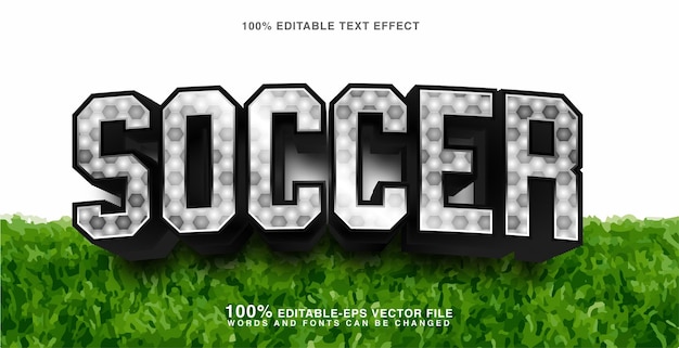 Vector efecto de texto de fútbol