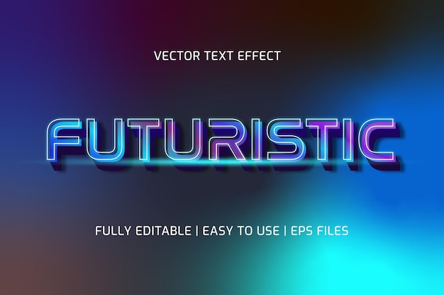 Efecto de texto futurista completamente editable.