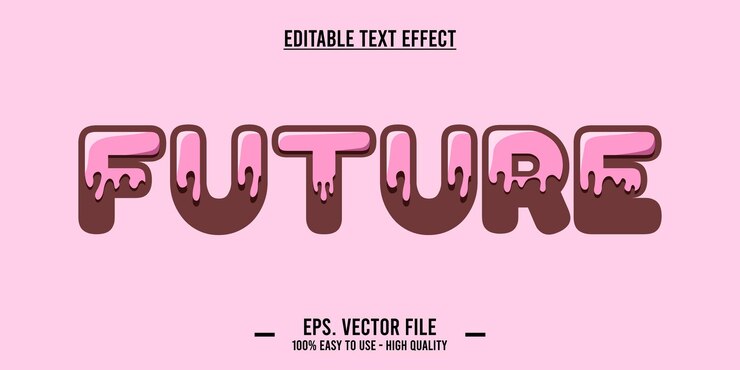 Vector efecto de texto futuro