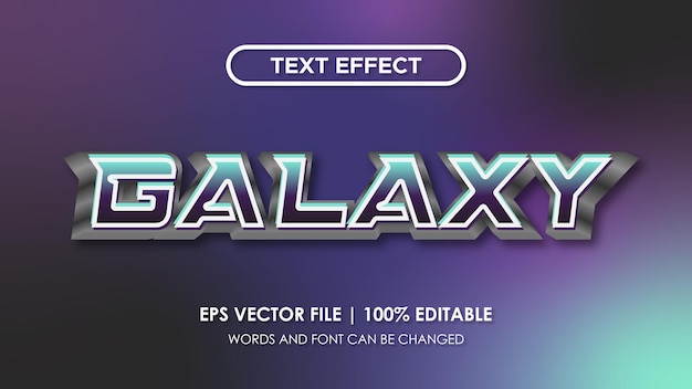 Efecto de texto de galaxia con estilo colorido en capas