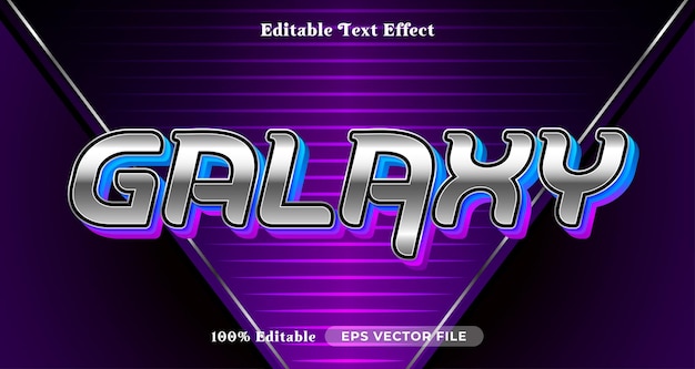 Efecto de texto de galaxia Estilo gráfico robótico texto editable