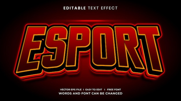 Efecto de texto de Gaming Esport - Efecto de texto editable