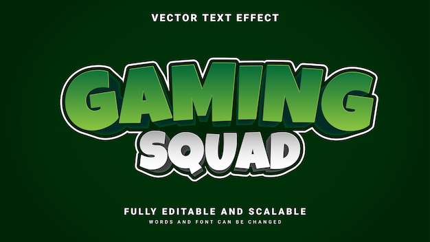 Efecto de texto gaming squad