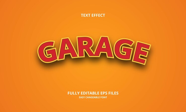 Vector efecto de texto de garaje