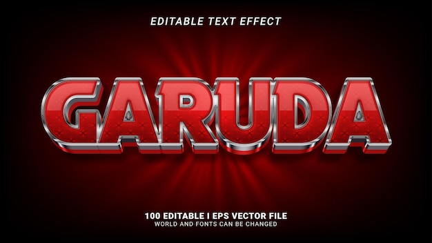 Vector efecto de texto de garuda