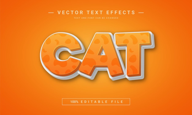 Vector efecto de texto de gato