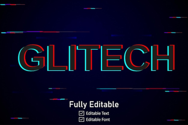 Efecto de texto Glitch futurista para texto de videojuego para efecto de texto de glitch cyberpunk editable