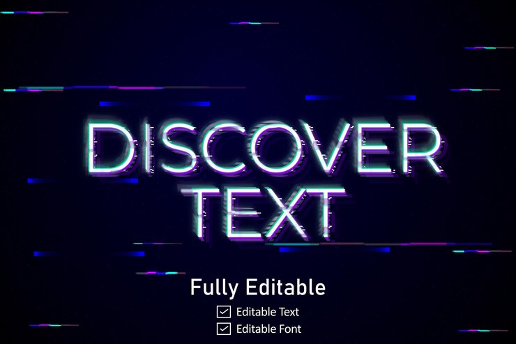 Vector efecto de texto glitch futurista para texto de videojuego para efecto de texto de glitch cyberpunk editable