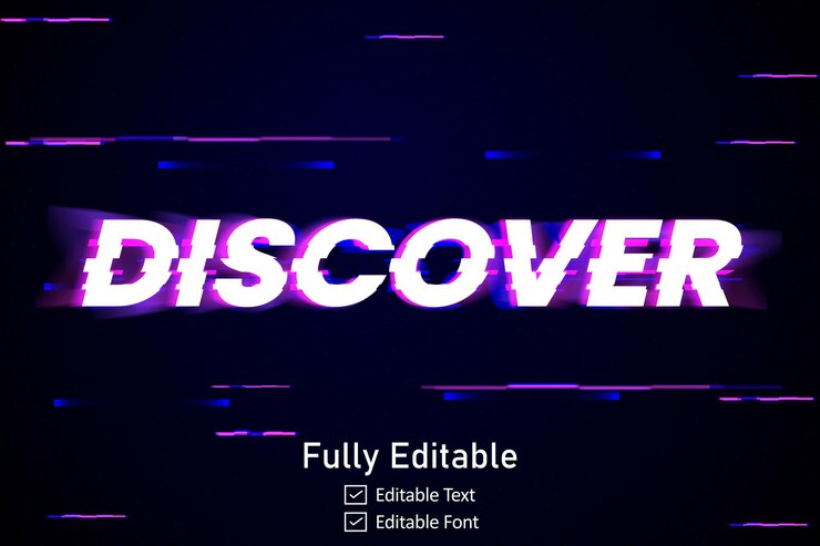 Vector efecto de texto glitch futurista para texto de videojuego para efecto de texto de glitch cyberpunk editable