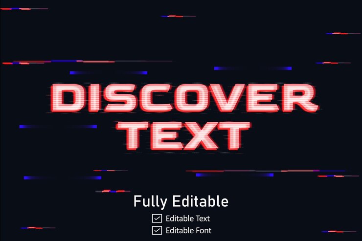 Vector efecto de texto glitch futurista para texto de videojuego para efecto de texto de glitch cyberpunk editable