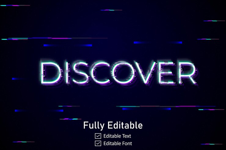 Vector efecto de texto glitch futurista para texto de videojuego para efecto de texto de glitch cyberpunk editable
