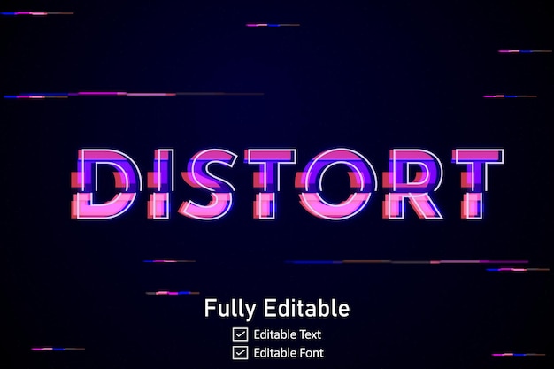 Efecto de texto glitch futurista para texto de videojuegos para efecto de texto cyberpunk VHS editable